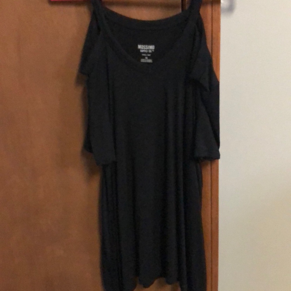 Black open shoulder top